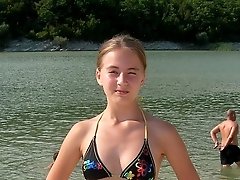 Talking hot bikini girls into posing on camera