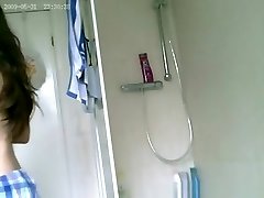 Tight body asian female spied in showering