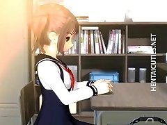 Slutty 3D hentai schoolgirl gets cunt toyed
