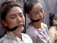 Three Thai Girls Cleave Gagged