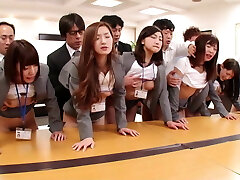 JAV ginormous group sex office party in HD with Subtitles