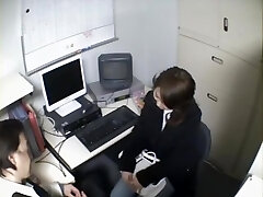 Smoking hot Jap secretary gargles in voyeur blowjob video