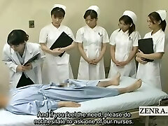 Subtitled CFNM Japanese therapist nurses blowjob seminar