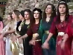 Kurdish dance of beautiful Kurdish gals in Kurdish clothes