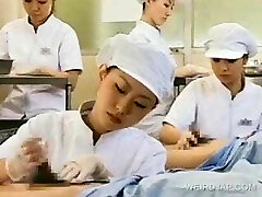 Chinese nurse working hairy penis