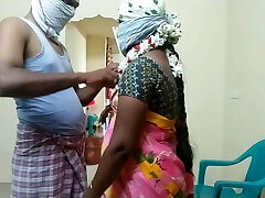 Indian Aunty pink saree doggy flick