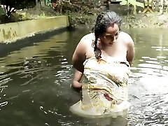Muddy Big Boobs Bhabi Bath In Pond With Fantastic Deborji (outdoor)