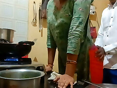 Indian scorching wife got fucked while cooking in kitchen