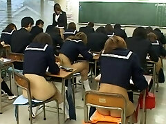 Public sex with hot Asian students during an exam