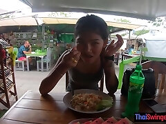 Real first-timer Thai teenager cutie fucked after lunch by her temporary boyfriend