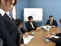 A beautiful naughty secretary is highly important to the company's crew spirit A beautiful naughty secretary is highly important to the company's crew spirit