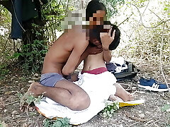 Student having sex with a stranger in the woods