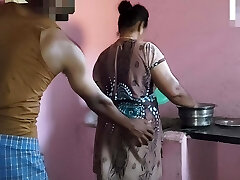 Aunty was working in the kitchen when I had hook-up with her
