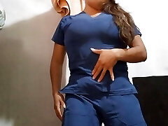 nurse seduces her homemade porn followers, flashes them her beautiful ass and cunny ready to fuck
