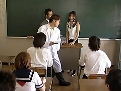 Manami Suzuki amazing milf teacher fucks kinky gang