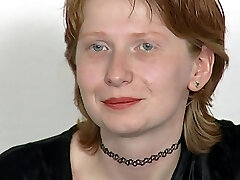 Adorable redhead teen gets a lot of cum on her face - 90's retro screw