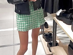 my beautiful 18 yr old wife gives me a suck off in the mall locker room, public