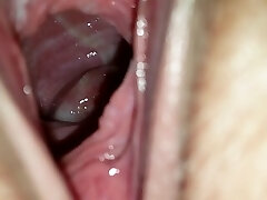 Widely Opened creampie, pregnant pussy