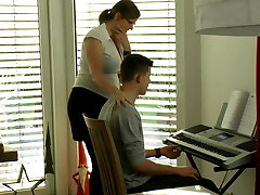 The piano student with the huge cock