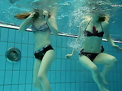Libuse thinks Nastya is naughty and hot in the pool