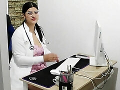 At a medical appointment my horny doctor fucks my vag - Porn in Spanish