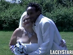 LACEYSTARR - Granny bride fed with jizz after BBC pounding