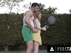 PURE TABOO Tiny Redhead Teen Madi Collins Begs Her Hot Tennis Coach To Dominate Her Diminutive Pussy