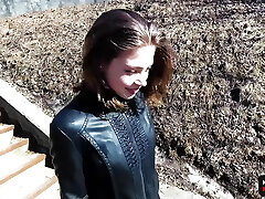 Very Risky Teen Games Fellatio in a Public Place and Showing Tits