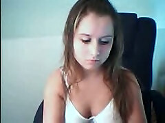 Depressed bosomy webcam girl displays with her big saggy tits