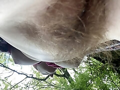 Pitter pattering myself in the forest after an virginal funbag play amongst the trees turned into a proper pussy play