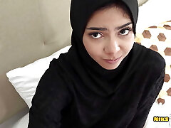 Muslim Hijabi Teenager caught watching Porn and gets Ass Fucked