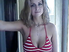 My cousin Alexia a blonde with big all-natural breasts and a shaved pussy did a porn audition