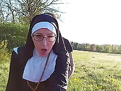 This nun gets her ass packed with jism before she goes to church !!