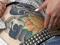 Teeny poked by tattooed mom Teeny poked by tattooed mom