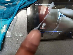 Huge money-shots on the face, tits, big tits of my mature wife