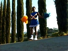 After fucking a dark-hued fellow, a plump cheerleader gets it on with a white one After fucking a dark-hued fellow, a plump cheerleader gets it on with a white one