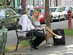 Bootylicious blond flight attendant gets pounded hard by an older fellow Bootylicious blond flight attendant gets pounded hard by an older fellow