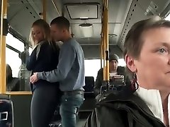 Crazy hot plowing on a bus