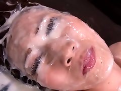 Asian Girl - Large Amount Of Cum On Her Face