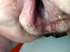 Messy wet pussy after humping 6 fellows and squirting some