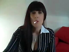 My mom Nadalyn Douglas smoking web cam again