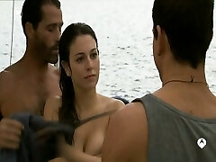 Blanca Suarez topless but covered show us her huge cleavage