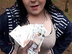 Young Smoking Cougar Paid To Suck Amateur Big Dark-hued Cock In Public