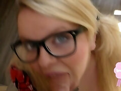 Cute blond nymph gets fucked in school uniform fat cumshot on her glasses!!! Cute blond nymph gets fucked in school uniform fat cumshot on her glasses!!!