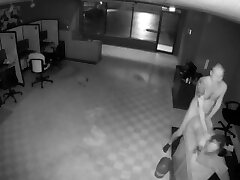 (Security camera) Secratry fucks her manager.