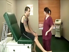 Teen nurse jacks off a huge penis Teen nurse jacks off a huge penis