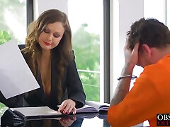 Kinky office Tina Kay gets missionary from big dick inmate