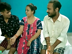 Hot Milf Aunty shared! Hindi latest XXX 3some sex