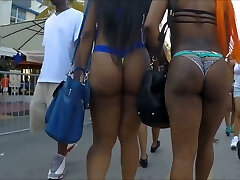 Check out really appetizing big bubble bootie flashed outdoors