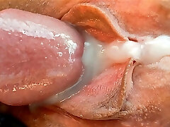 Big manmeat stepbrother cums on step sister's tight pussy - big internal cumshot all over pussy